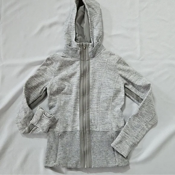 Athleta Heathered Grey Zip-up Hoodie Size XS - Picture 1 of 5